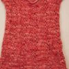 red lace cowl made with Zephyrette