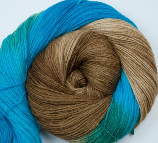 Brown and Turquoise corrie sock