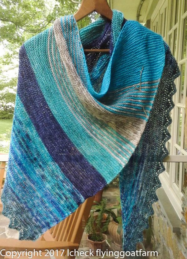 blue shawl hanging outside