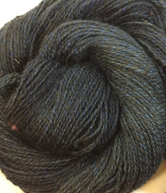charcoal yarn with blue highlights