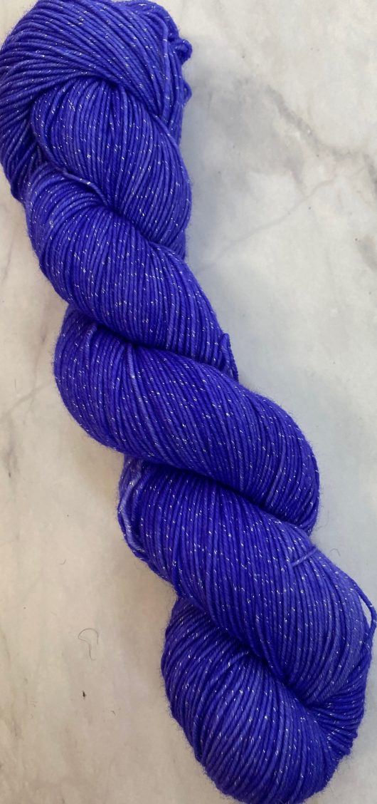 deep purple on metallic yarn