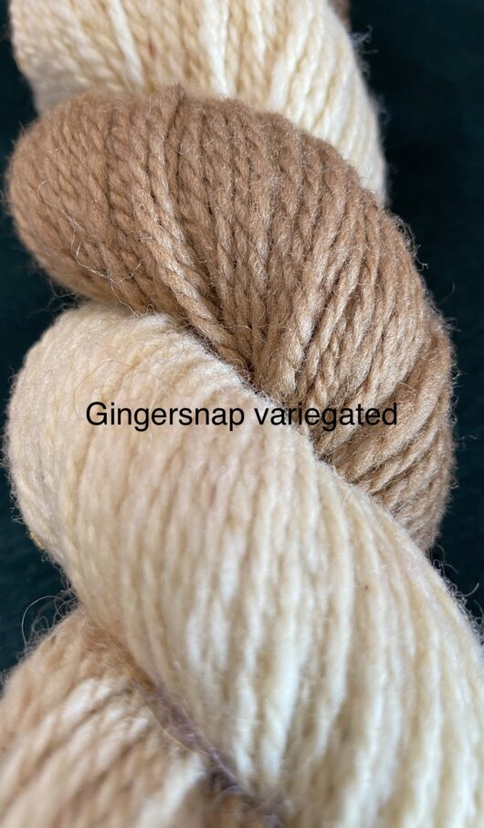 variegated skein of white and brown