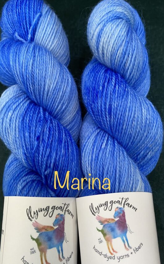 blue yarn skeins