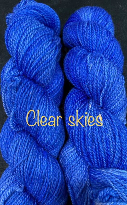 wool yarn in a clear royal blue