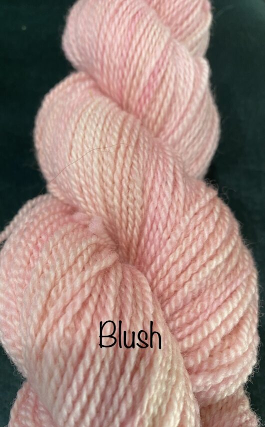wool skein in light pink