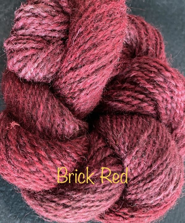 mohair yarn in brick red