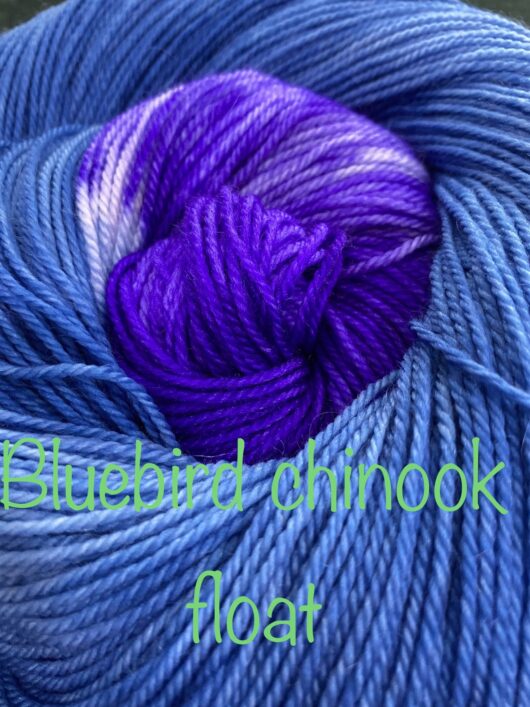 yarn spiral wtih blue and violet
