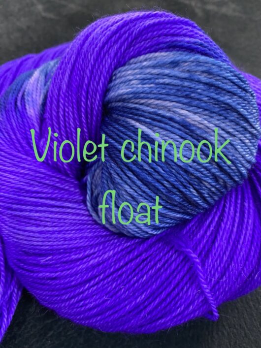 yarn spiral with violet and blue