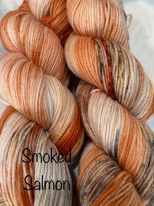 skeins of black and coral