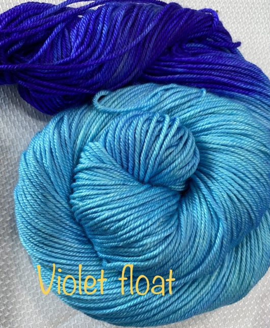 yarn spiral in turquoise and blue