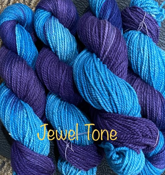 variegated blue and purple yarn