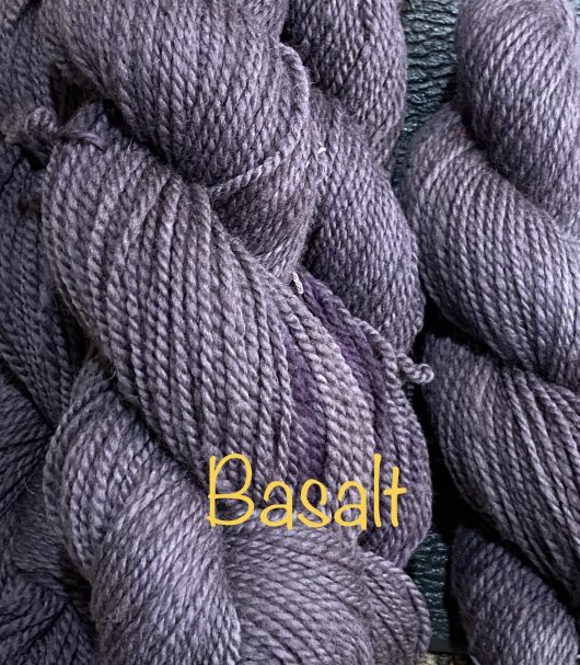 yarn in a deep purple grey