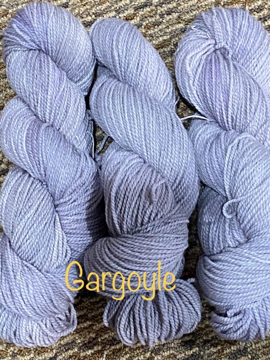 yarn in a light greyed lilac