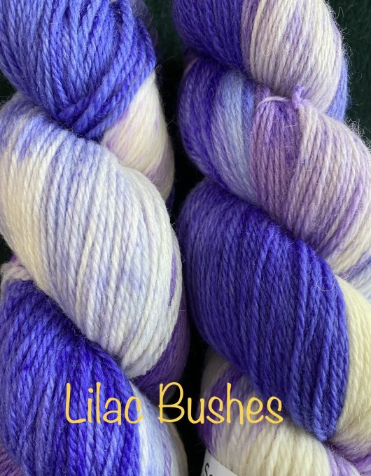fingering weight yarn in purple and lilac