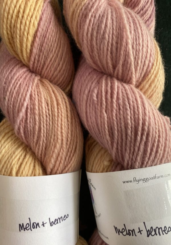 peach and yellow variegated yarn