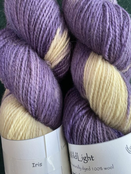 light yellow and purple variegated yarn