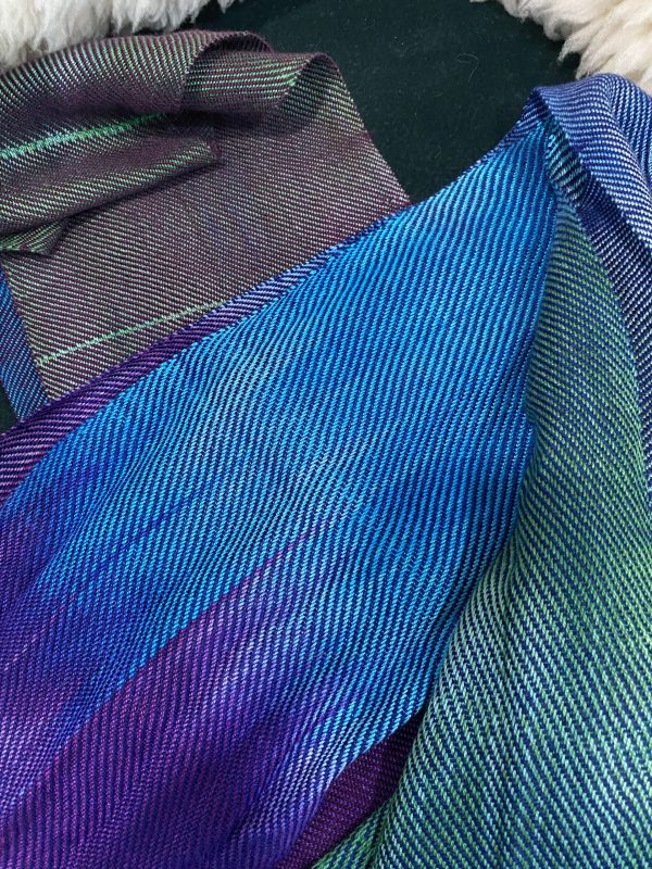 blue and green handwoven shawls