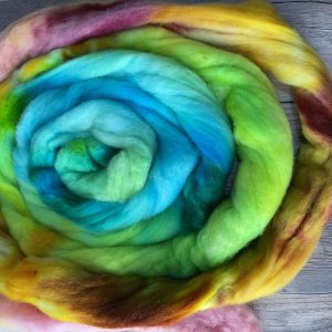 swirl of gradient dyed roving