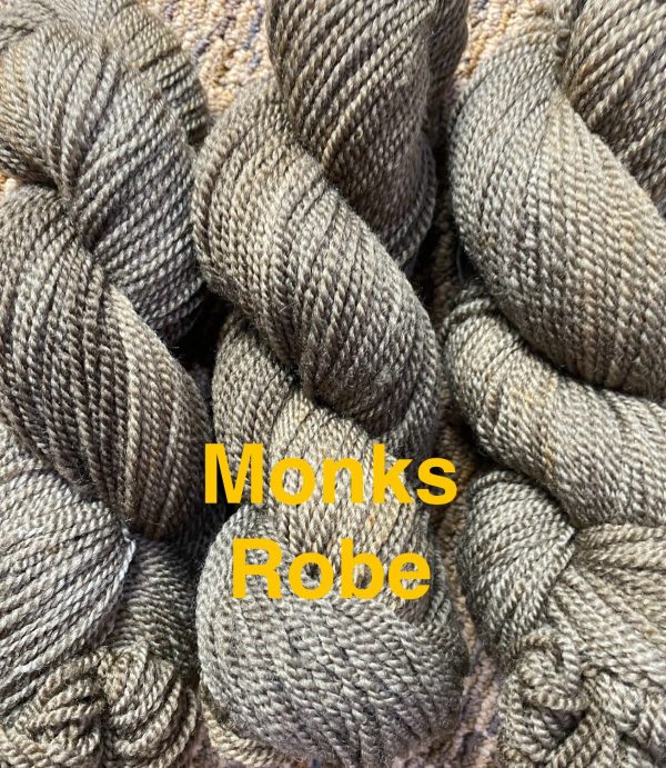 wool skeins in a warm brown