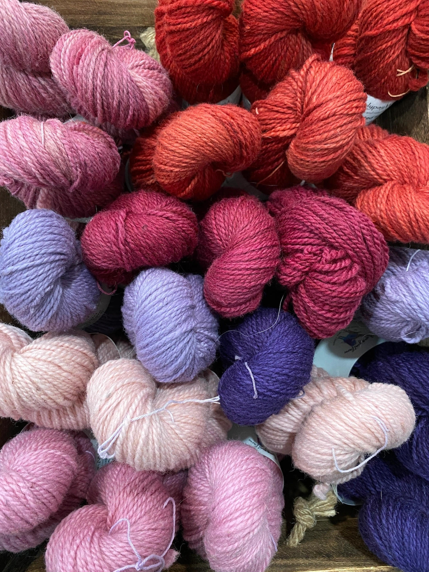 Naturally dyed wool from Flying Goat Farm